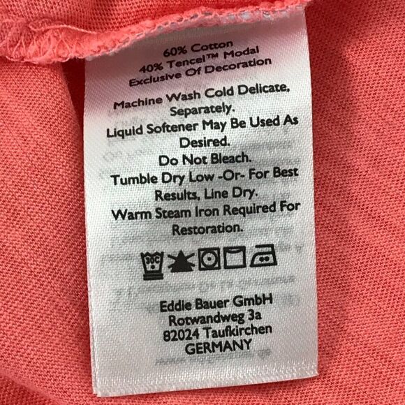 Eddie Bauer Split V-Neck Tee Women's Size Small Pink Long Sleeve Knit Outdoor - Picture 11 of 12